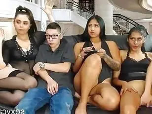 Lucky boy fucks slutty stepsister and her three horny friends live at  sexycamx.com - Sunporno