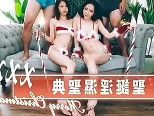 Horny Asian Orgy - Horny Orgy Party on Christmas Eve with 2 Asian College Girls - Group sex  with Asian Girls in amazing porn show - Sunporno