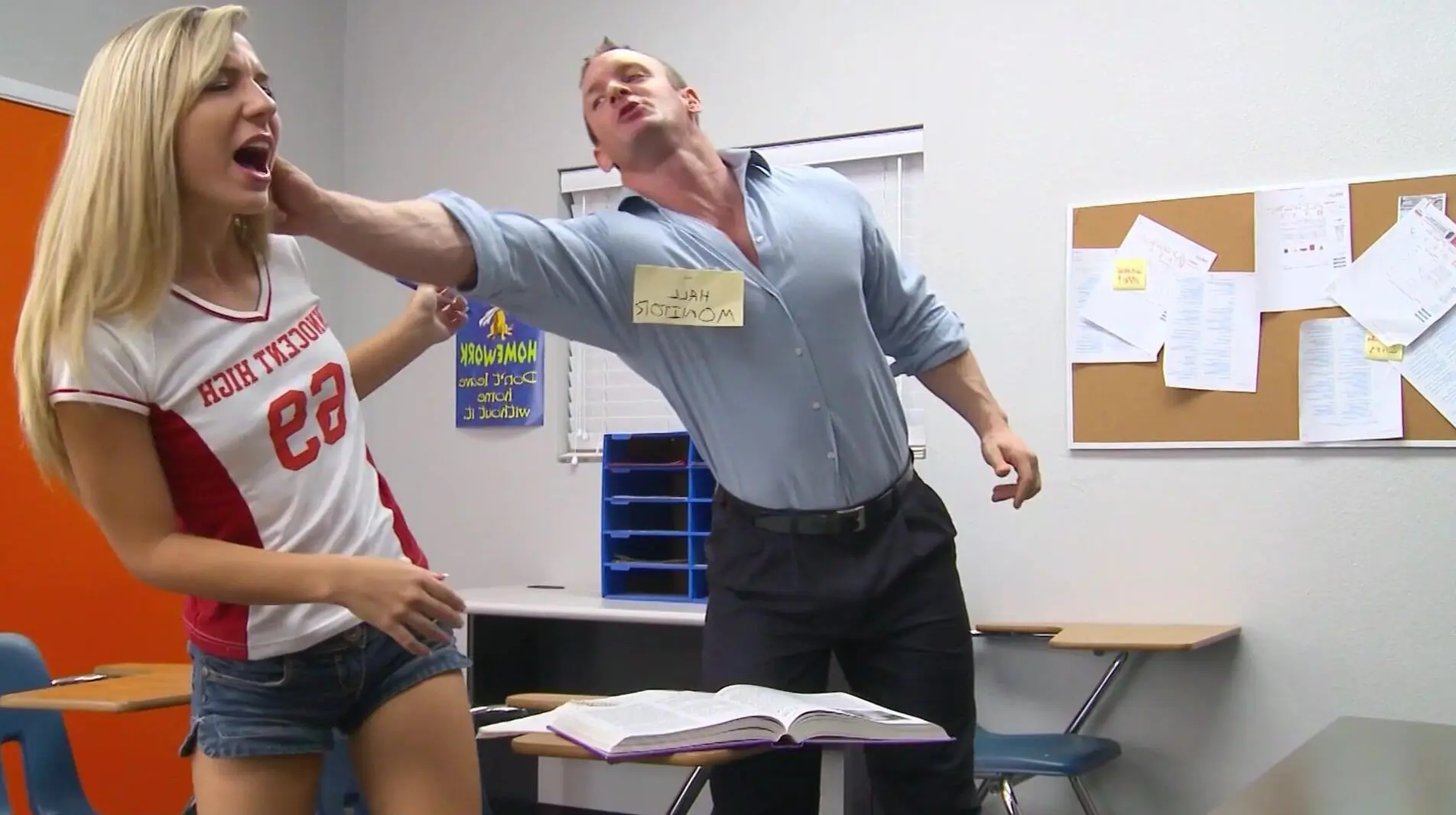 Teacher Punishment Porn Captions - Naughty blonde student Kiara Knight punished by big cock in classroom -  reality hardcore - Sunporno